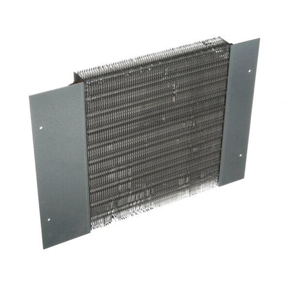 A close-up of a Delfield metal condenser coil.