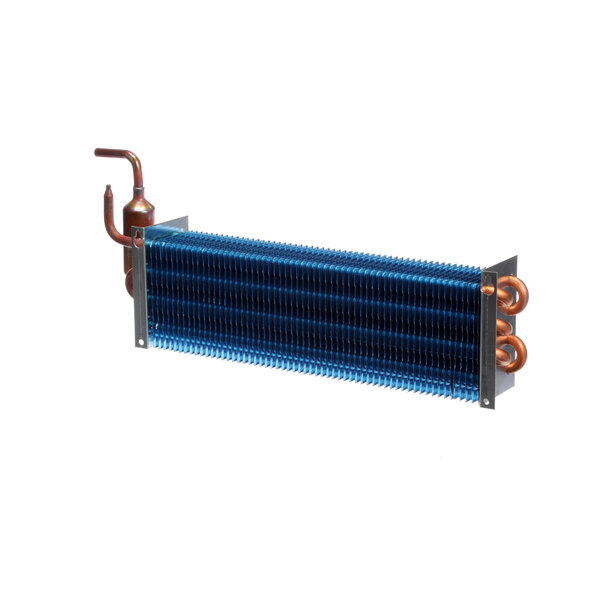 A Norlake copper evaporator with a blue cover.