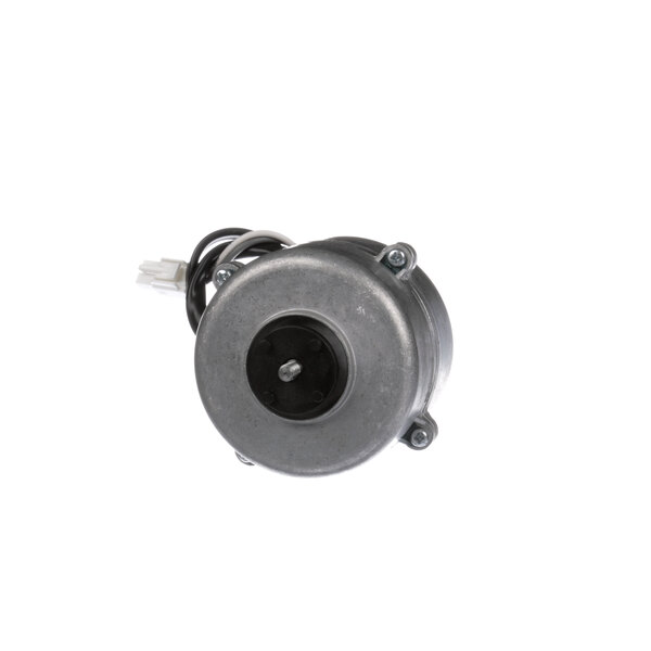 A round metal Master-Bilt condenser fan motor with wires.