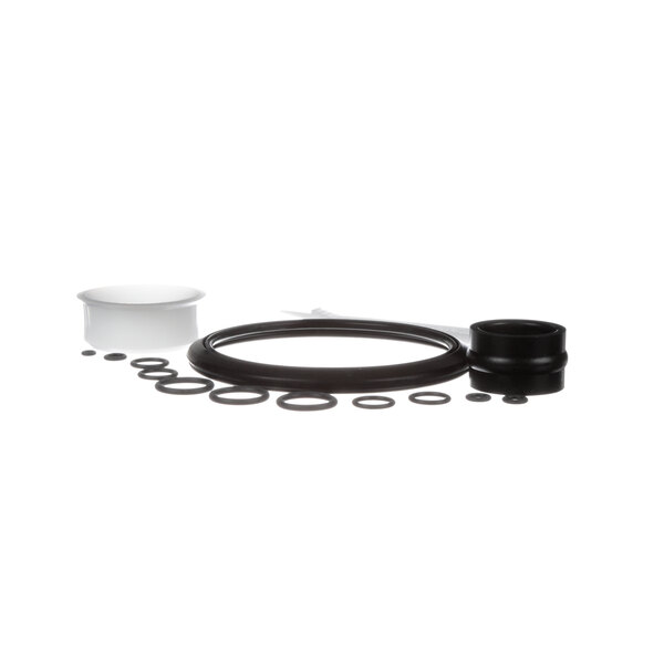 A black rubber seal kit with a white ring for a Taylor soft serve machine.