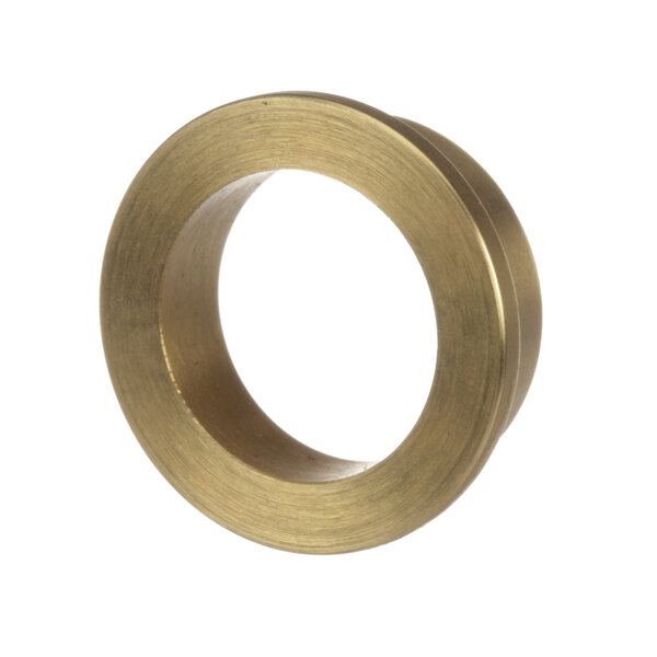 A close-up of a circular brass packing gland.