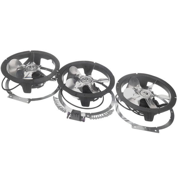 Three black Norlake fan blades.