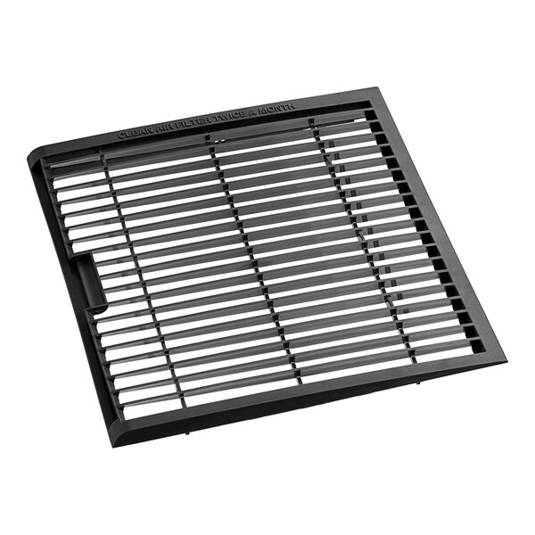 A black square Hoshizaki louver with metal slats.