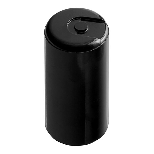 A black cylinder with a round cap.