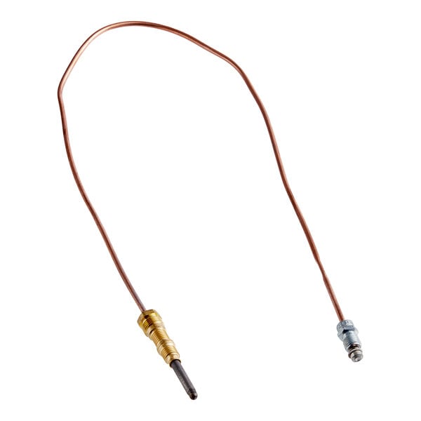 A brown and gold thermocouple cable.