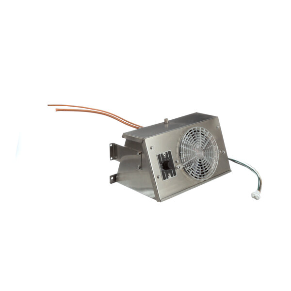 A Delfield metal box with a fan inside.