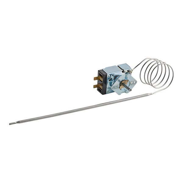 A Vulcan thermostat with a wire attached to it.