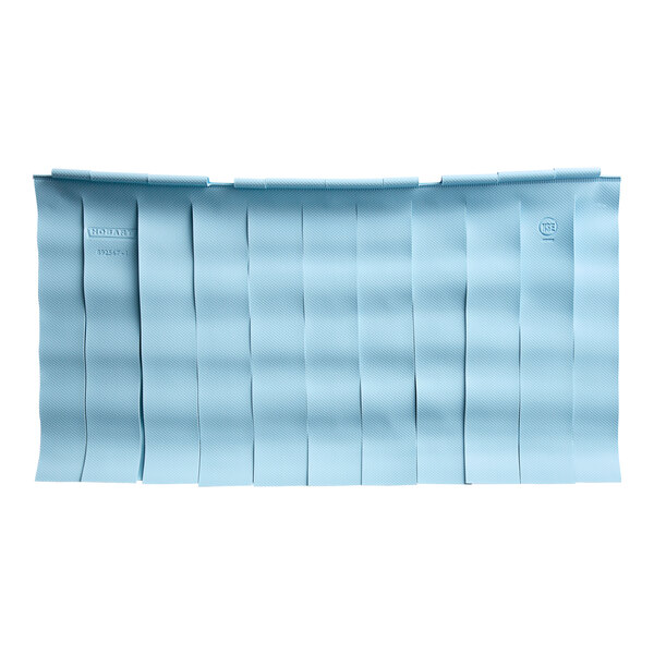 A blue plastic strip with a white background.