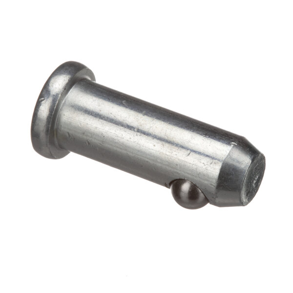 A metal clevis pin with self-locking feature.