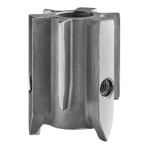 A stainless steel Hoshizaki extruding head with two nuts.