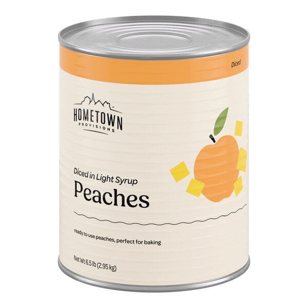 Hometown Provisions #10 Can Diced Peaches in Light Syrup - 6/Case