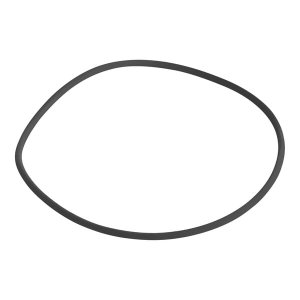 A black rubber ring on a white background.