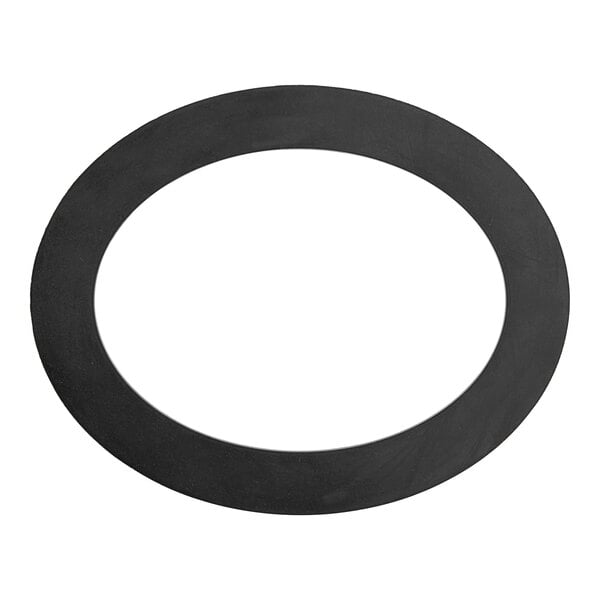 A black rubber gasket with a white background.
