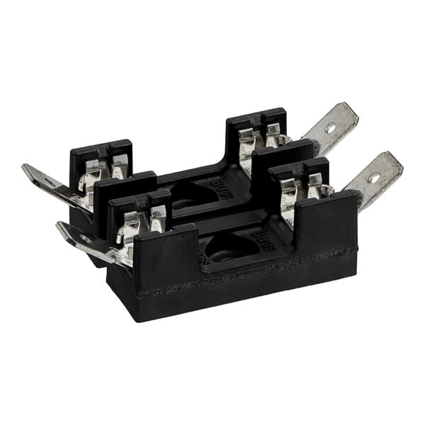 A Frymaster 2-pole block fuse with black and silver electrical connections.