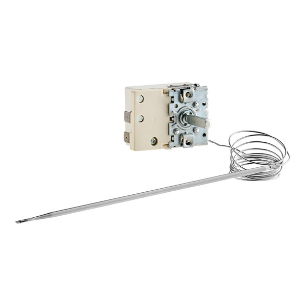 A Vollrath thermostat with a wire attached.