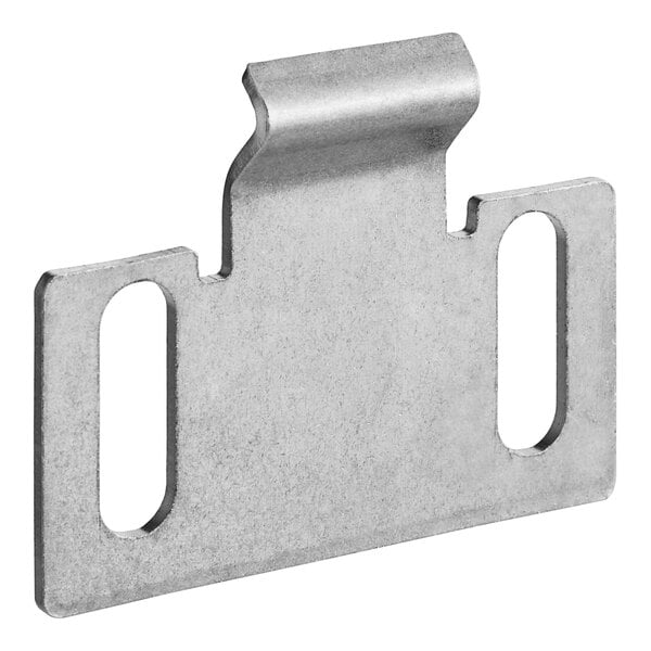 A metal bracket with two holes for a Vulcan Strike.