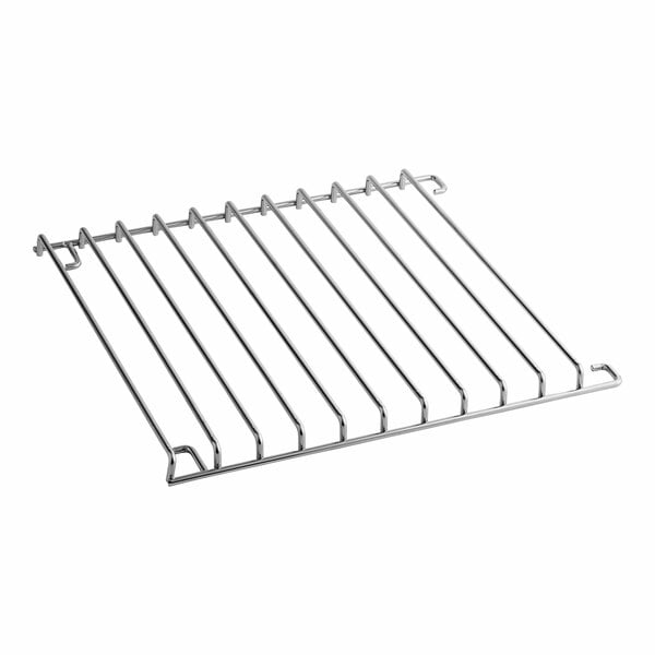 A metal rack with bars used to support oven racks.