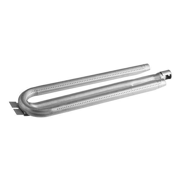 A stainless steel U-shaped burner for a griddle.