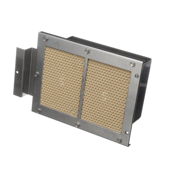 A Southbend metal burner with gold accents.