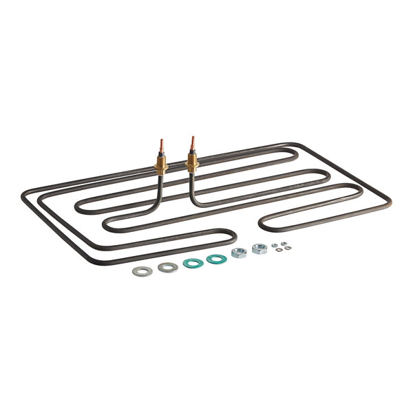 A Cleveland outer heating element with metal wires and nuts.