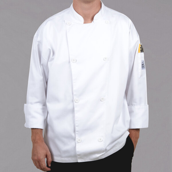 a man wearing a chef's coat