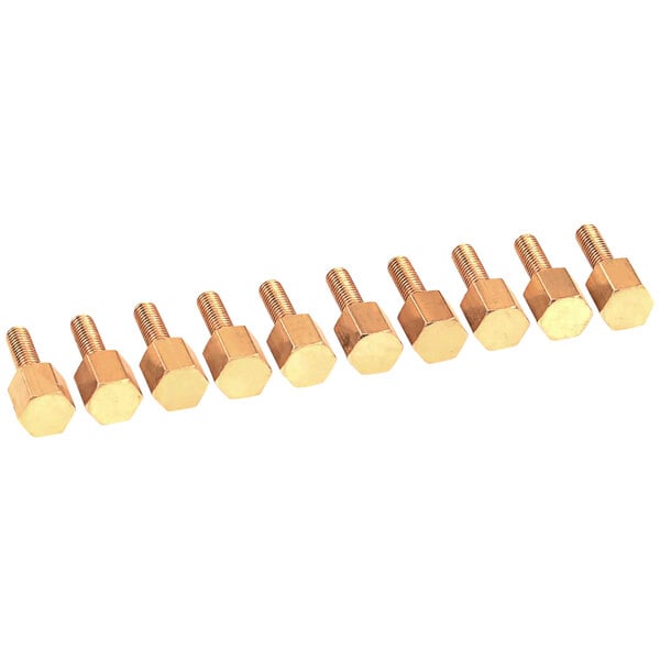 A package of ten Ice-O-Matic brass thumbscrews with white packaging.