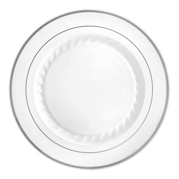 Fineline Silver Splendor Plastic Plates Fineline 510 WH 10 White Plastic Plate