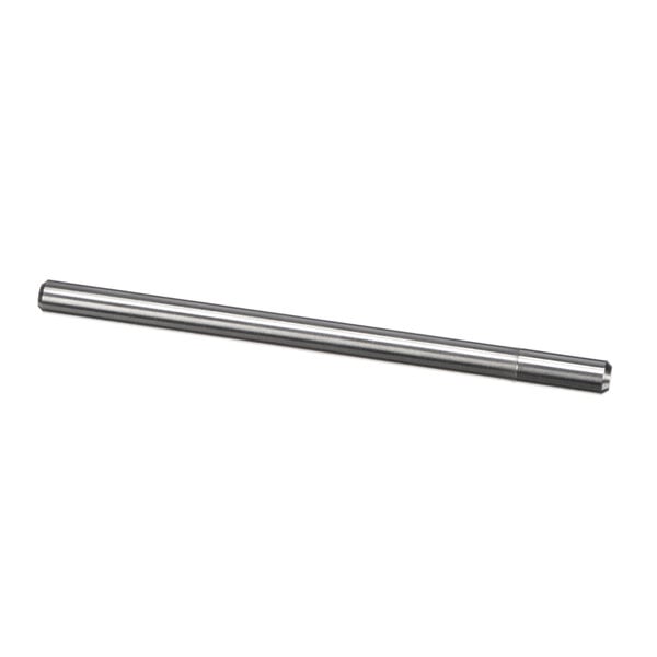 A stainless steel rod on a white background.