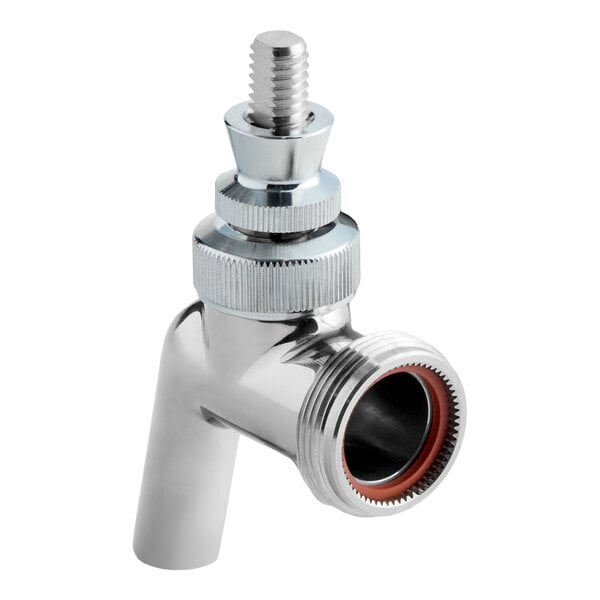 A stainless steel forward-sealing beer faucet.