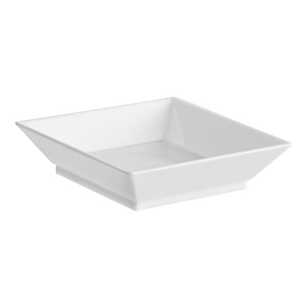 A white square Fineline Tiny Temptations disposable plastic tray.