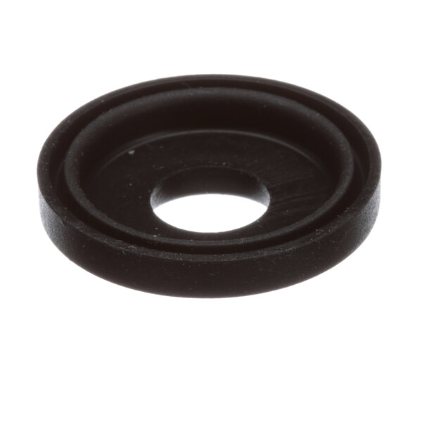 A black round rubber seal with a hole in the middle.