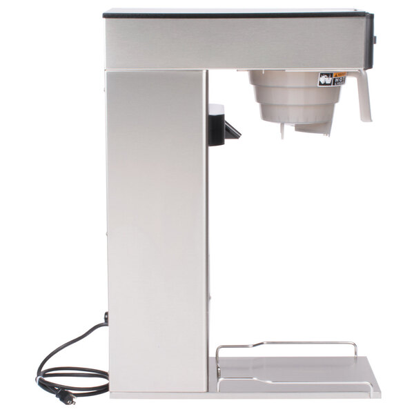 a white container with a black arrow