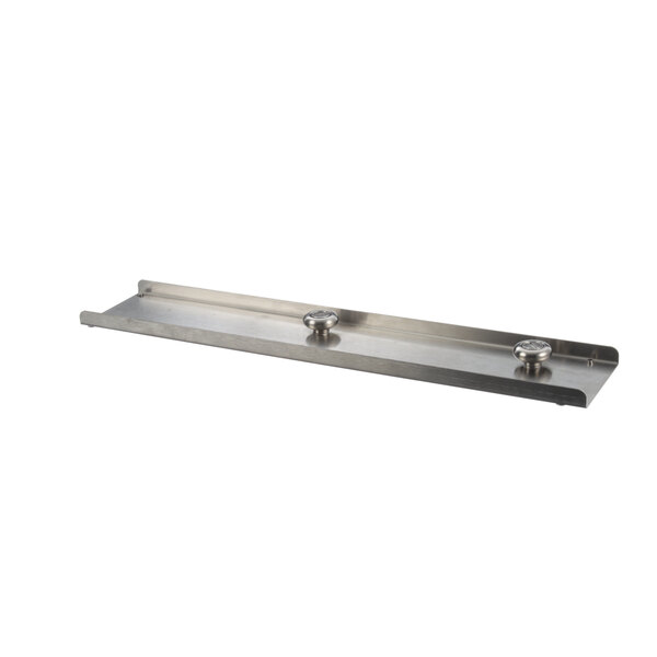 A Victory metal rectangular slide support with knobs.