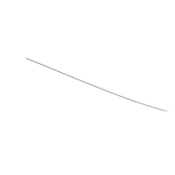 A long thin metal wire on a white background.