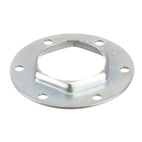 A metal flange with holes for a Manitowoc Ice machine.