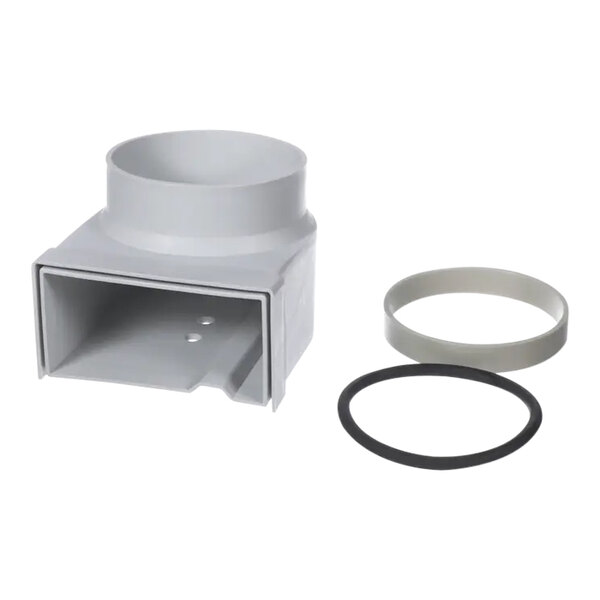 A white plastic cylinder with a black gasket inside.