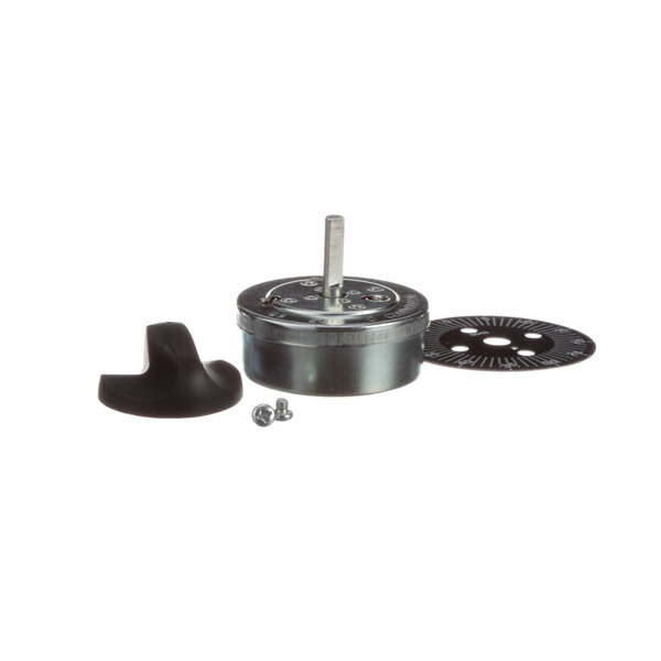 A Market Forge bell timer with a metal handle.