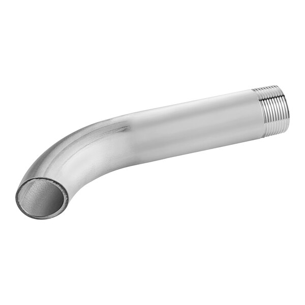 A silver curved drain extension pipe.