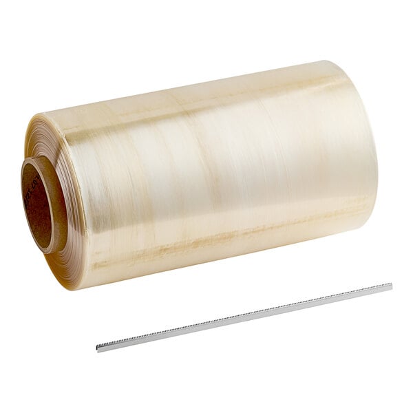 A roll of Berry heavy-duty clear plastic wrap with a serrated cutter.