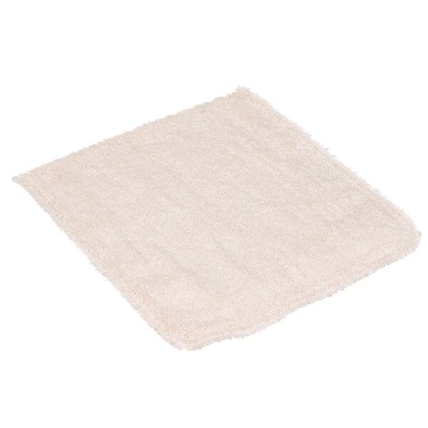 A white terry cloth San Jamar pan grabber.