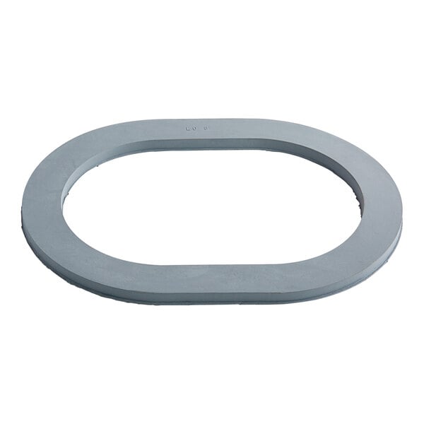 A grey oval-shaped Cleveland gasket with a white background.
