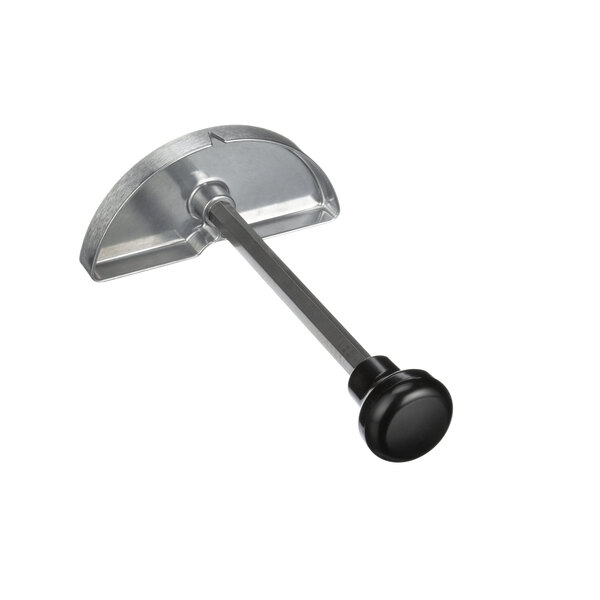 A Robot Coupe 29060 Pusher Assy metal tool with a black knob on it.