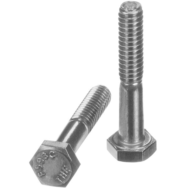 Two hex head Hobart screws.