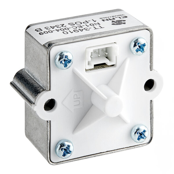 A white Alto-Shaam thermostat with silver screws.