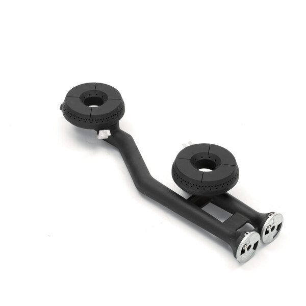 A black plastic Vulcan Frt/Rr burner assembly with round holes.