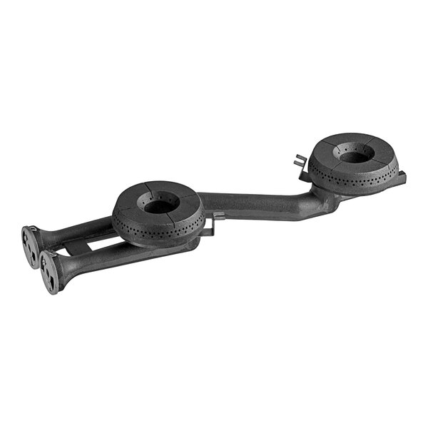 A black metal Vulcan Frt/Rr Burner Assy with holes.