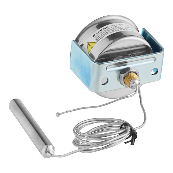 A metal T-METER H1 thermometer with a wire attached.