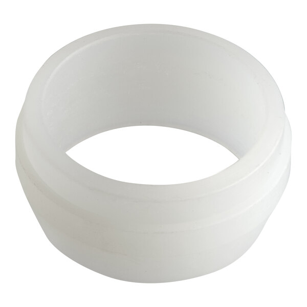 A white round plastic sleeve with a hole