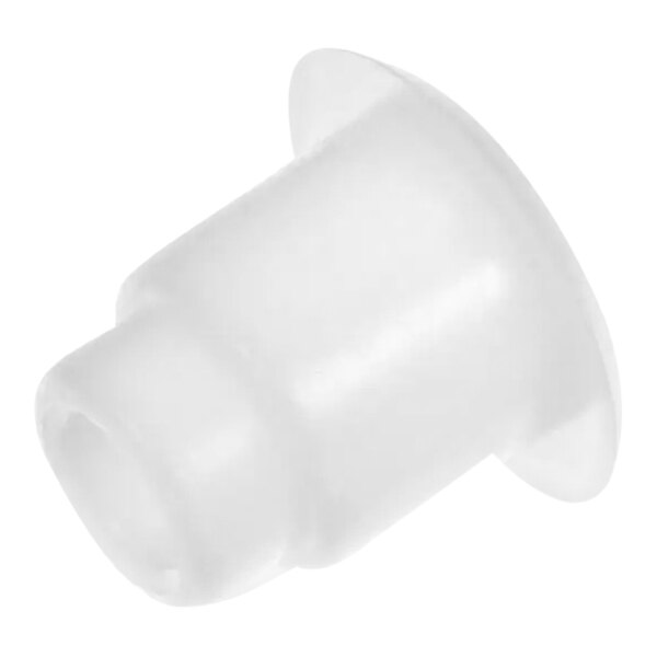 A white plastic Grindmaster-Cecilware auger bushing with a hole.