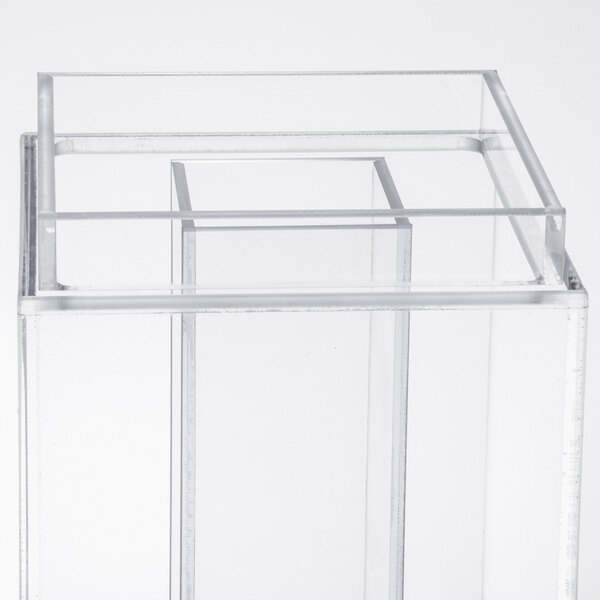 A clear plastic box with a white background.